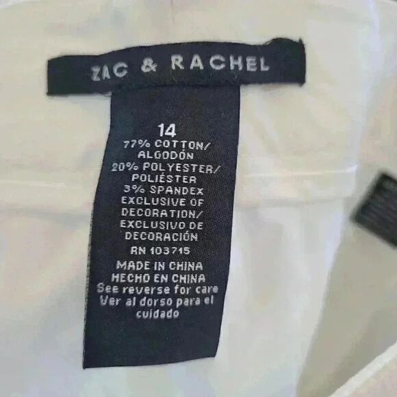 Zac & Rachel White Cotton/Poly/Spandex Raw Hem Jeans NEW - Picture 4 of 10